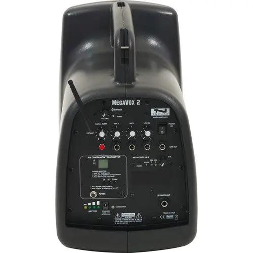 Anchor Audio MEGA2-XU2 MegaVox 2 Portable PA System with Bluetooth, AIR Transmitter & Dual Mic Receiver - Image 3