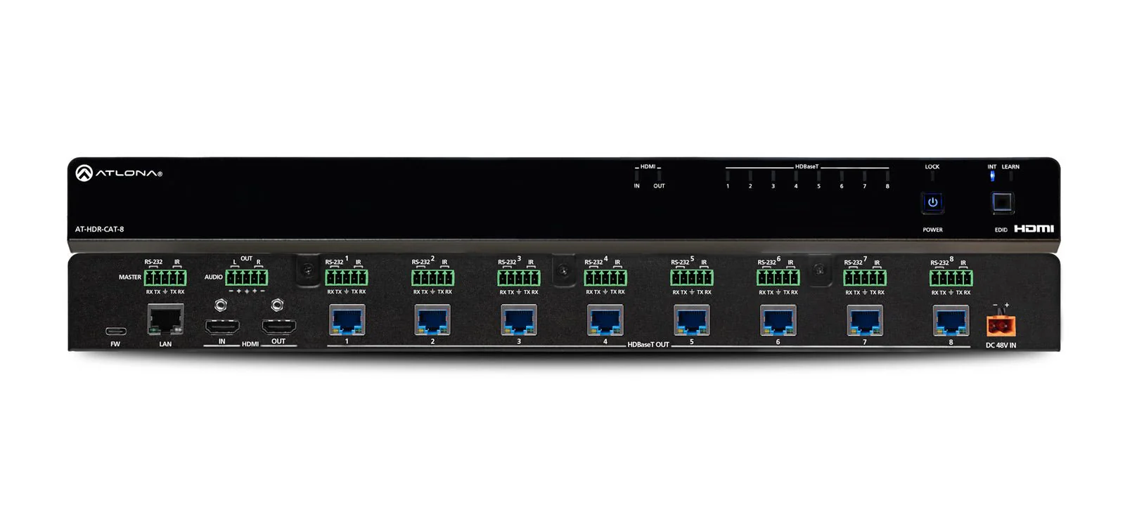 Atlona Eight-Output 4K HDR HDBaseT Distribution Amplifier for Commercial AV Systems