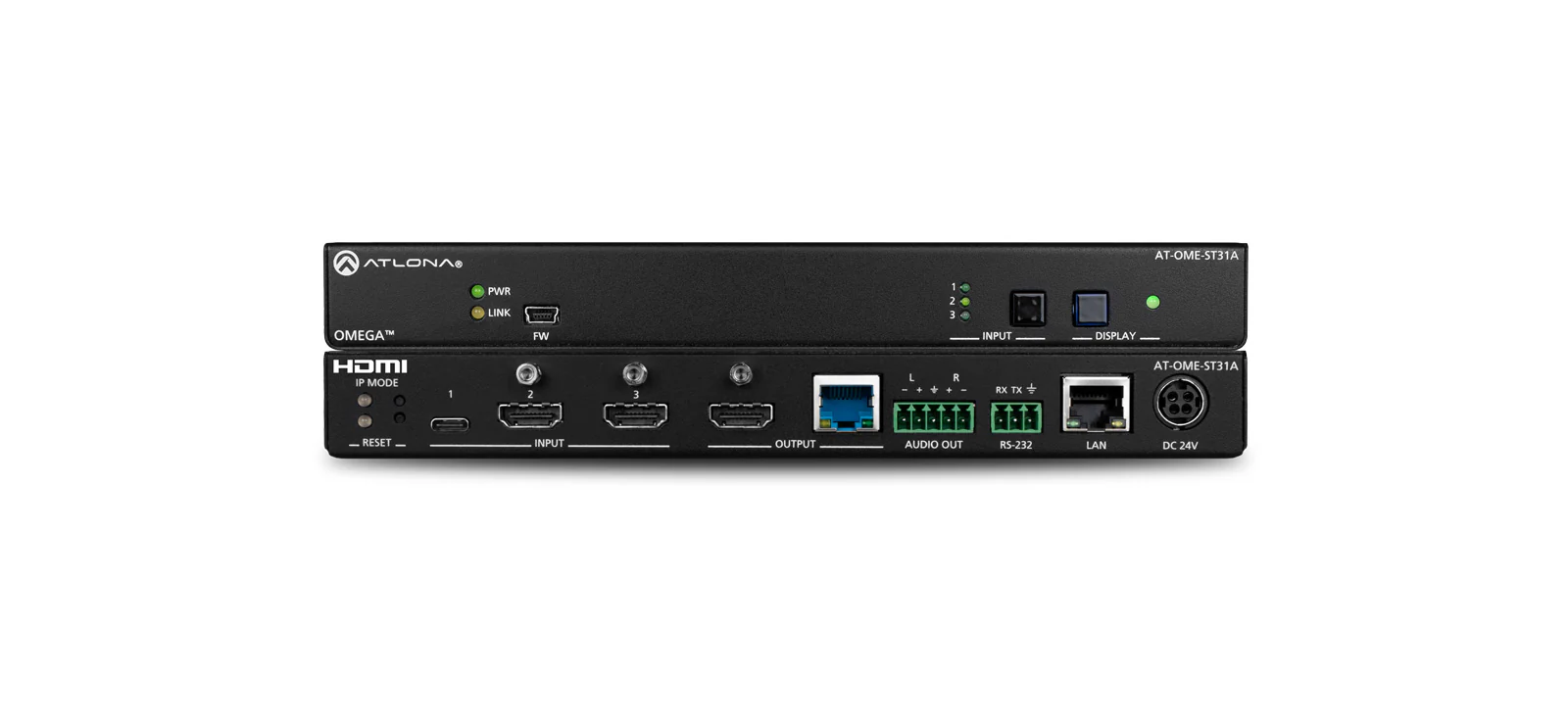 Atlona Omega 3x1 HDBaseT Switcher with USB-C and HDMI Inputs