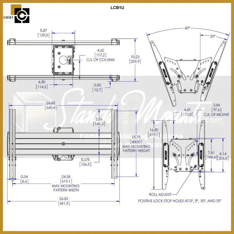 Chief LCB1U Flat Panel Ceiling Mount - Image 3