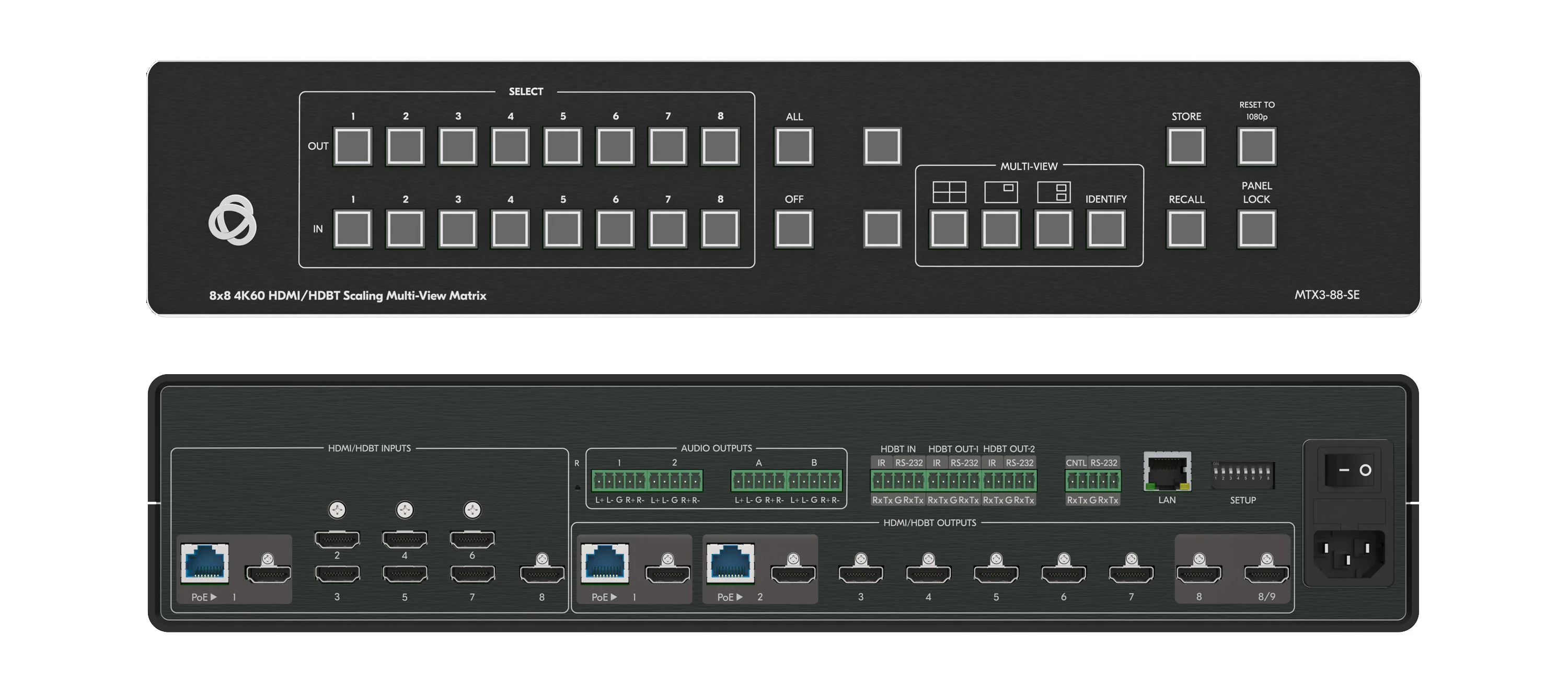 Kramer MTX3-88-SE 8x8 Seamless HDMI Matrix Switcher and Multi-viewer
