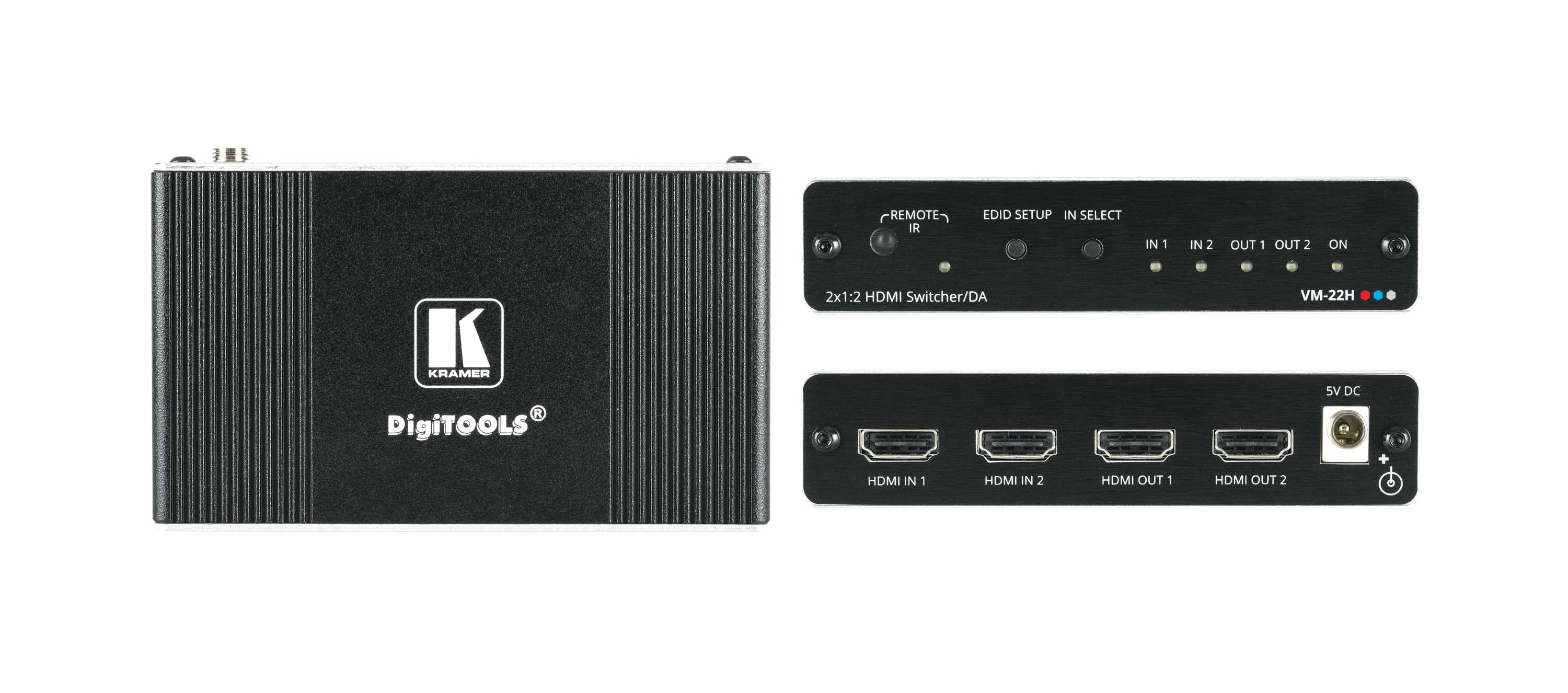 Kramer VM-22H 2x1:2 Compact HDMI Switchable Distribution Amplifier DA