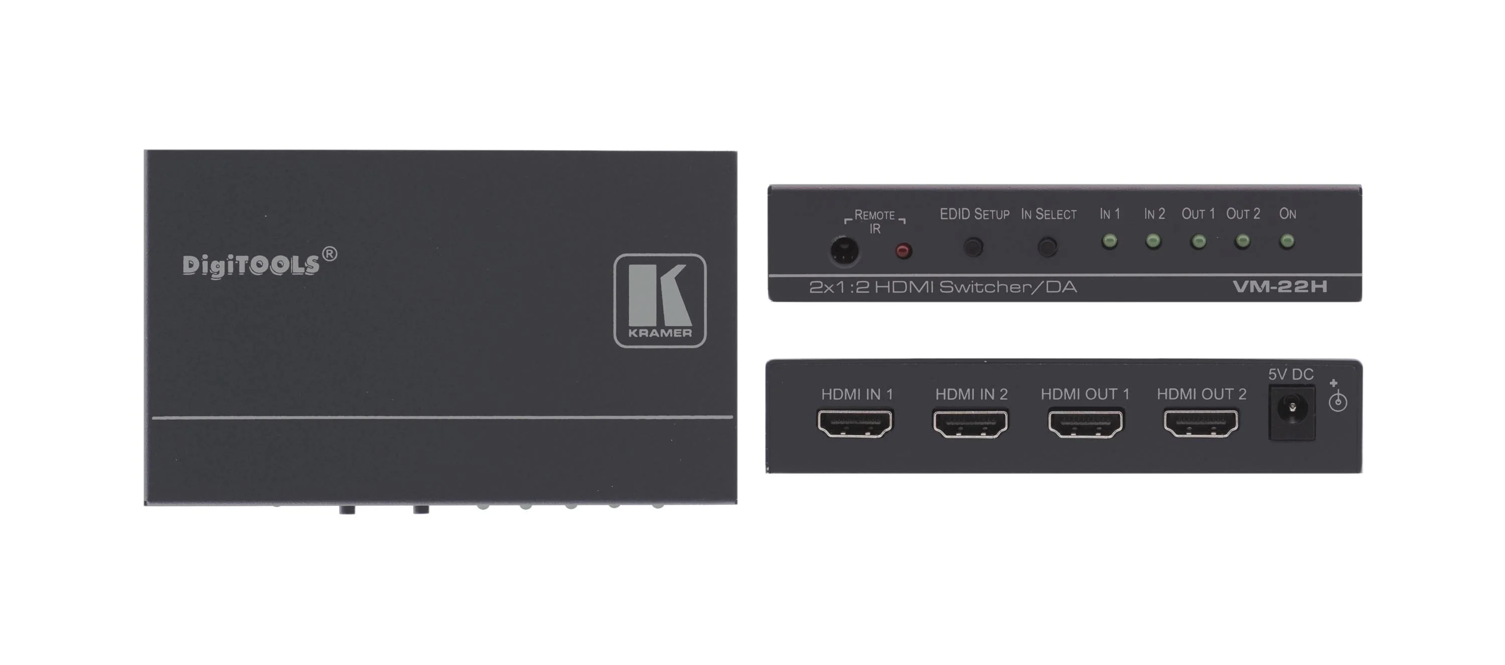 Kramer VM-22H 2x1:2 Compact HDMI Switchable Distribution Amplifier DA - Image 2