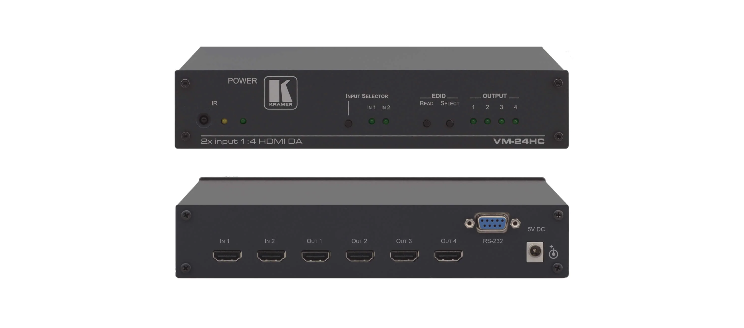 Kramer VM-24HC 2x1:4 Compact HDMI Switchable Distribution Amplifier