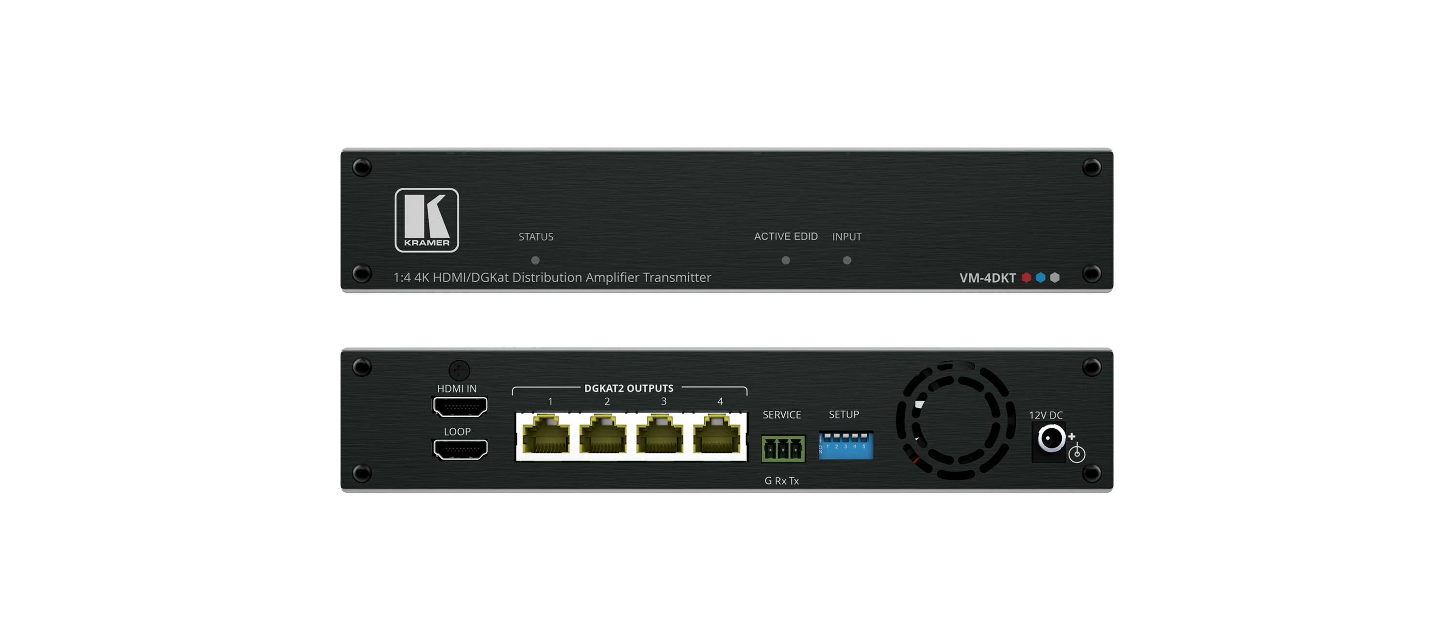 Kramer VM-4DKT 1:4 4K60 HDMI to Long-Reach DGKat Extender Distributor - Image 2