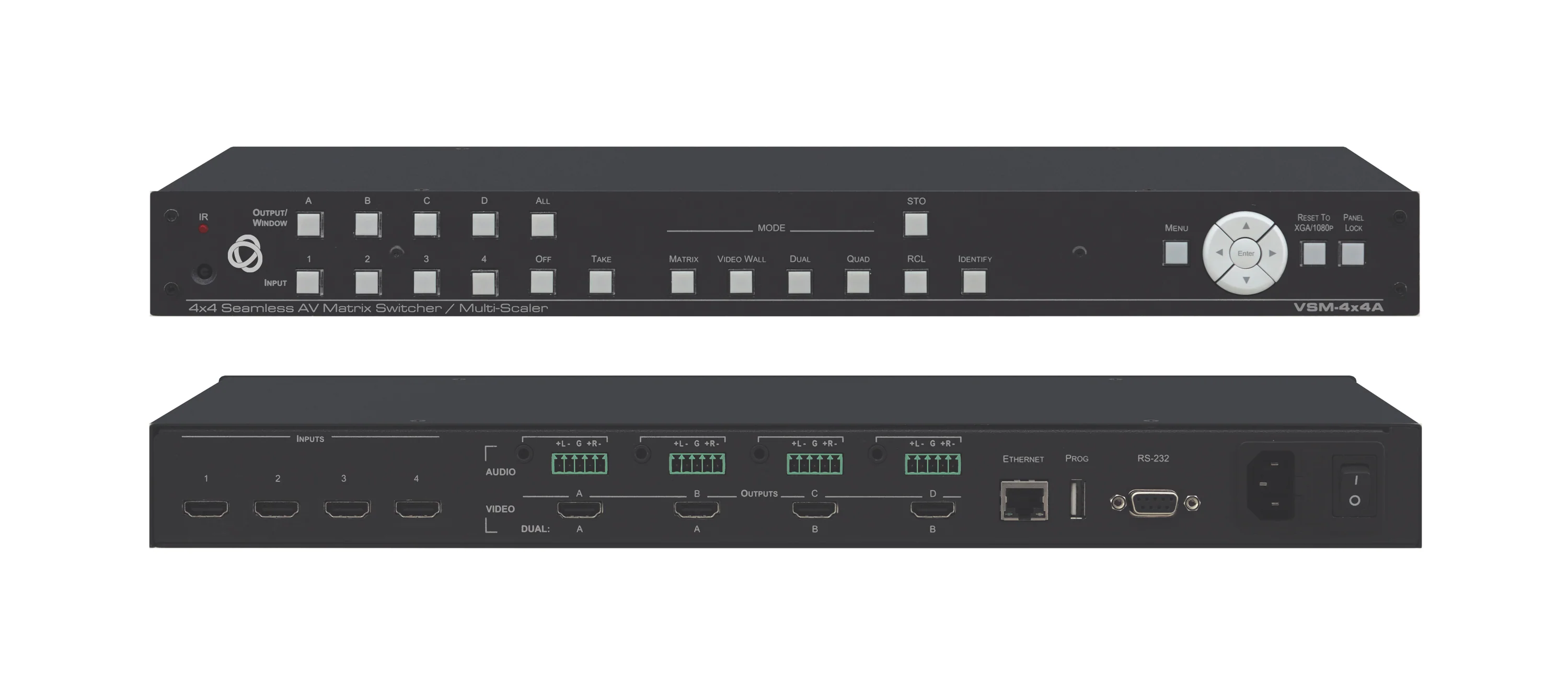 Kramer VSM-4x4A 4x4 Seamless AV Matrix Switcher and Multi-Scaler