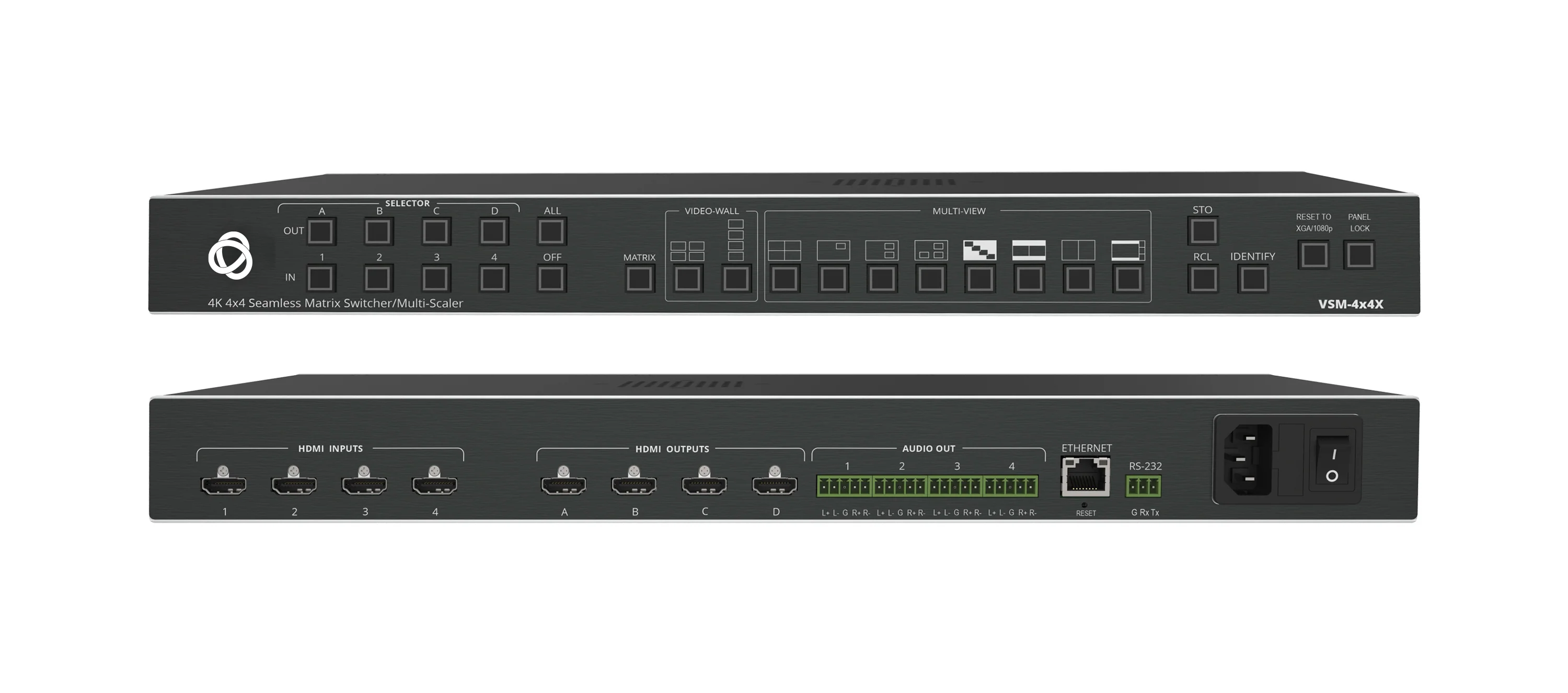 Kramer VSM-4X4X 4x4 Seamless Matrix Switcher Videowall and Multiviewer