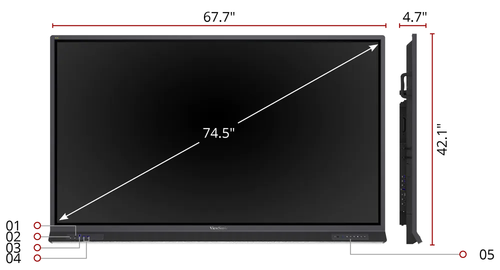 ViewSonic ViewBoard IFP7552-1TAA 75 Inch 4K Flat Panel - Image 2