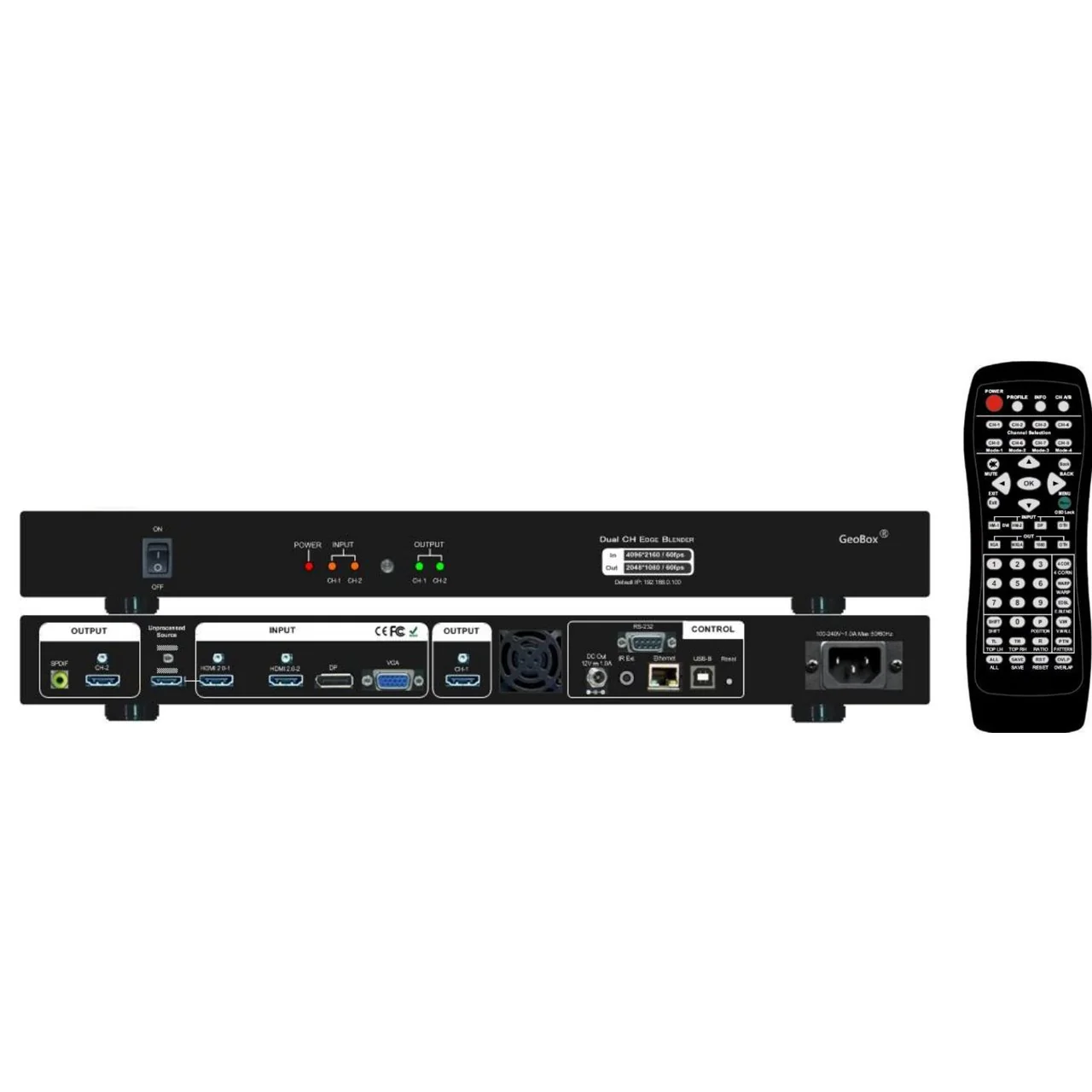 VigilLink GeoBox G812 2 Channel 4K Edge Blending Projection Processor