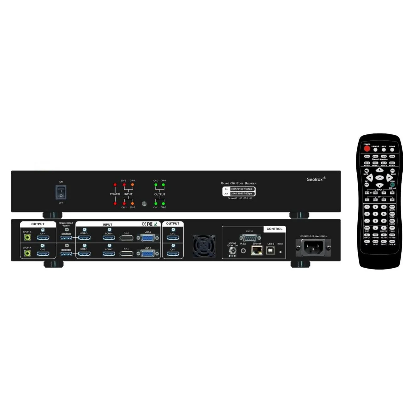 VigilLink GeoBox G814 4-Channel 4K Edge Blending Projection Processor